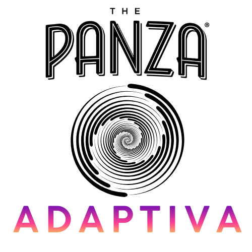 Logo of The Panza Adaptiva with a spiral design and colorful text on a white background
