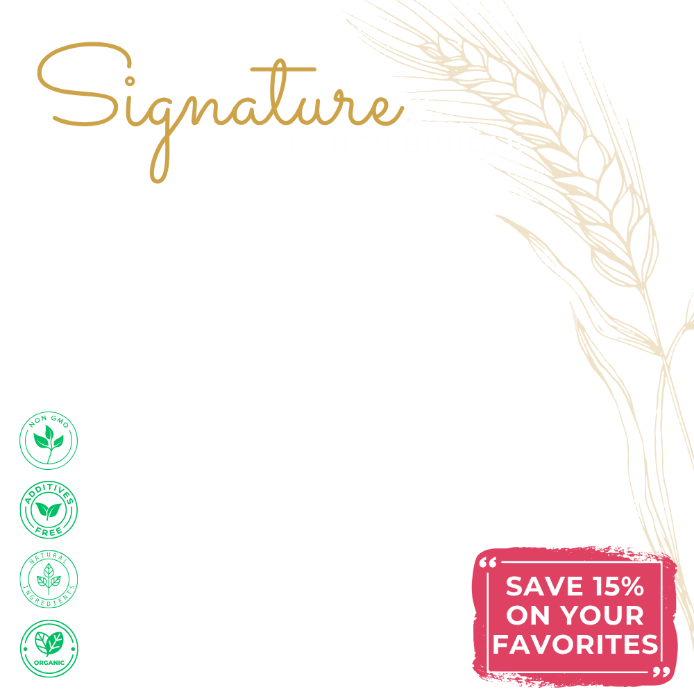 SAVE 15% Signature 4 - Pouch Bundle - The Panza - The Panza - Gourmet Cookie Snack